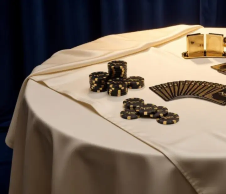 Zbliżenie na żetony, karty i detale stołu pokerowego