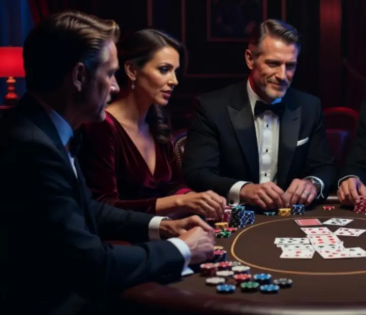 Stół pokerowy podczas emocjonującego wieczoru pokerowego
