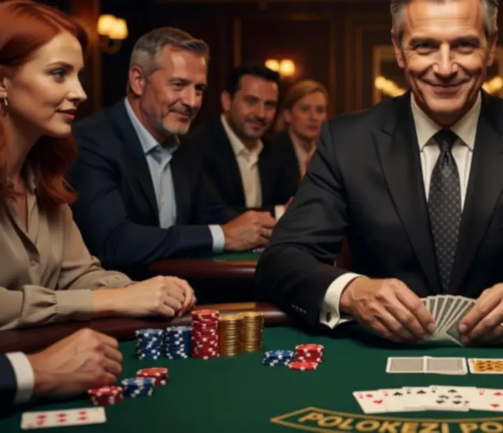 Profesjonalny krupier prowadzący rozgrywkę pokerową podczas eventu